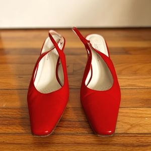 Amalfi for Nordstrom red vintage slingback heels